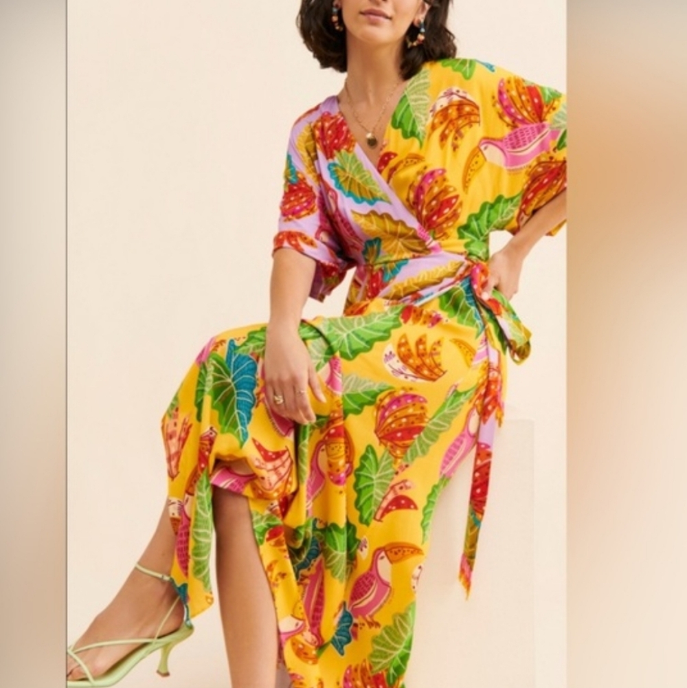 Vibrant Farm Rio Tropical Wrap Dress